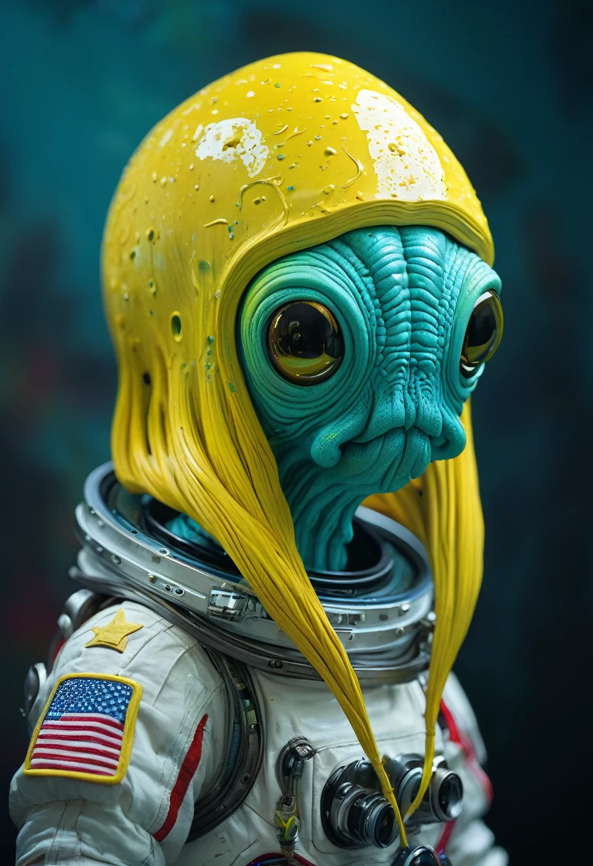 8K, ARTISTIC photogrAphy, best quAlity, mAsterpiece: 1.2), A (potrAit:1.2) Don Bluth Style ASTRONAUT Cthulhu yellow Toon Doll, full body RAW candid cinema, cyan hair, 16mm, color graded portra 400 film, remarkable color, ultra realistic, sad admosphere, dark lighting, oppressive atmosphere, depressive colors, kodak portra 400, photograph,r, Natural Light, Pinhead lighgts, blur reflection, Brush Strokes, Smooth, abstract, Splatter, Oil On Canvas, rainbow colors, fractal isometrics details bioluminescens : a stunning realistic photograph of wet bone structure, 3d render, octane render, intricately detailed, titanium decorative headdress, cinematic, trending on artstation | Isometric | Centered