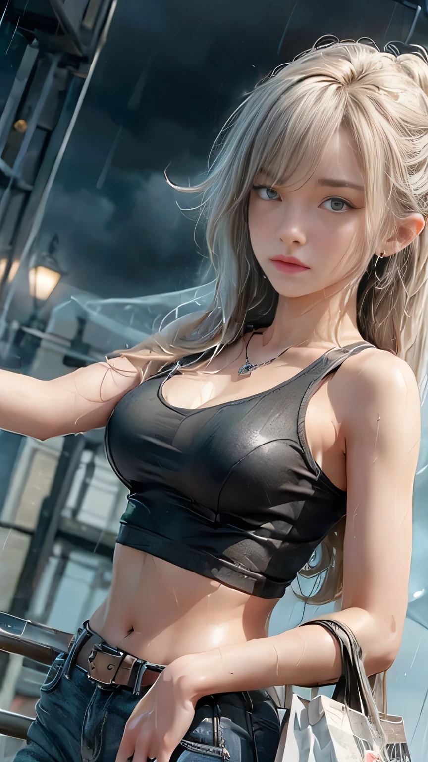 1girl, charming Russian model Nata Lee as Spiderman (from Marvel Studios), dynamic pose, look at viewer, (masterpiece, best quality, detailed skin texture, detailed cloth texture, beautiful detailed face, intricate details, ultra-detailed), Ponytail, light blonde hair, dynamic pose, (on top of the building), (Best quality, A high resolution, Photorealistic, primitive, 8K, Masterpiece, ), Best quality, Masterpiec8K.hdr. High ribs:1.2, film grain, Blur bokeh:1.2, Lens flare, (vivid colour:1.2), (Delicate).