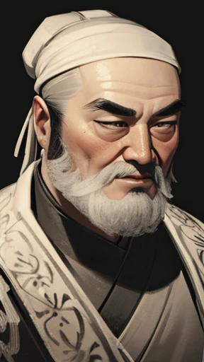 (((Monochrome)))、(((Ink painting)))、Line art、Oriental、Ultra-high resolution、(Realistic:1.4)、Game Poster、Crisp and beautiful image quality、beard、ancient chinese hairstyle male、Embroidered cloth wrapped around a topknot、whole body ,(Ancient Chinese armor, Dragon head on shoulder,(黒beard):1.2), (Ancient Chinese armor with intricate pattern:1.2), gloves, Long trousers, (Very detailed, bloom:1.5), (Highest quality, Concept Art, 4K), (analog:1.2), (high sharpness), (Detailed pupil:1.1), Detailed face and eyes, masterpiece, Highest quality,8k,  (Black Hair, Dynamic Short Hair), (PurerosFace_v1:0.2), [:(Detailed face:1.2):0.2], sharp, Realistic Shadow, 