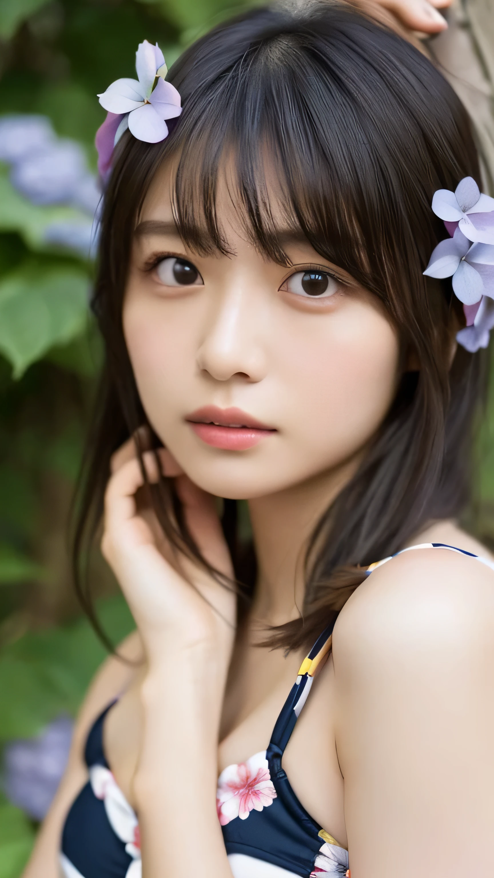 One Girl, (Beautiful girl, Delicate girl:1.3), (************:1.3),
break, (yukata, Japan national costume:1.2),
break, (Swimwear、 Hydrangea:1.2),
break, Very beautiful eyes, (Symmetrical eyes:1.3),
break, (Big Breasts:1.1), Brown eyes, Parted bangs, Brown bob cut hair,
break, (Eye and facial details:1.0),
break, (masterpiece, Highest quality, Super detailed, Detailed face, 8k)