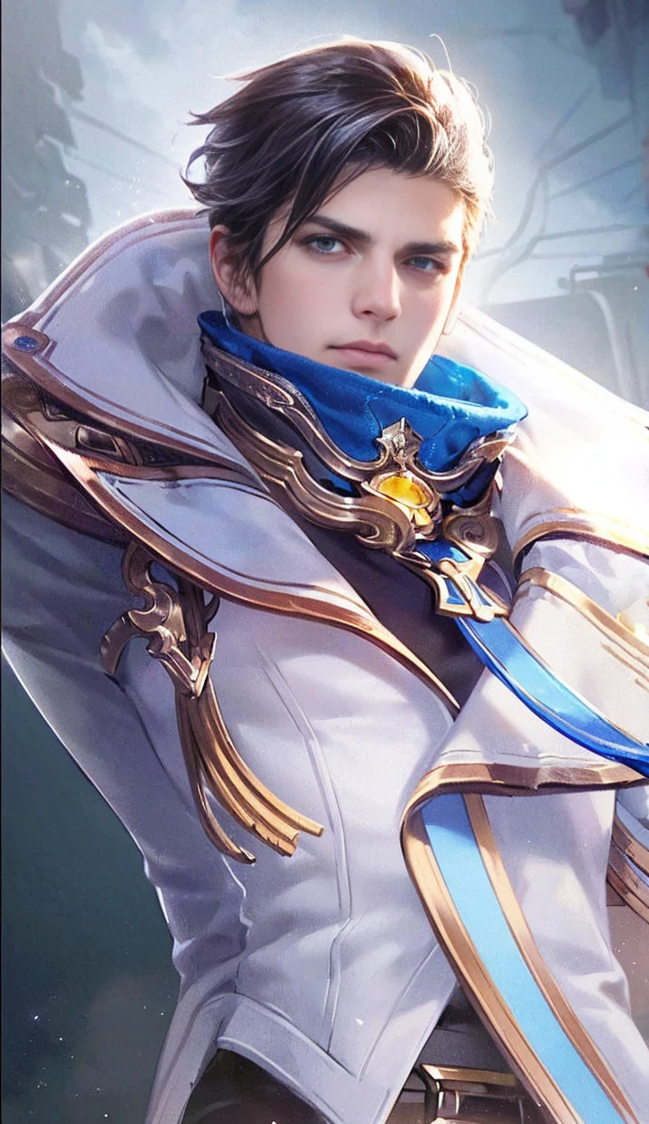 (best quality, masterpiece, 8 thousand, realistic, cinematic lighting, 1:4 HDR images, very detailed, beautiful photoature man, very handsome, ((cold expression)), black short hair, black eye, A perfect face without any mistakes, ((Buttoning my jacket, chief executive))