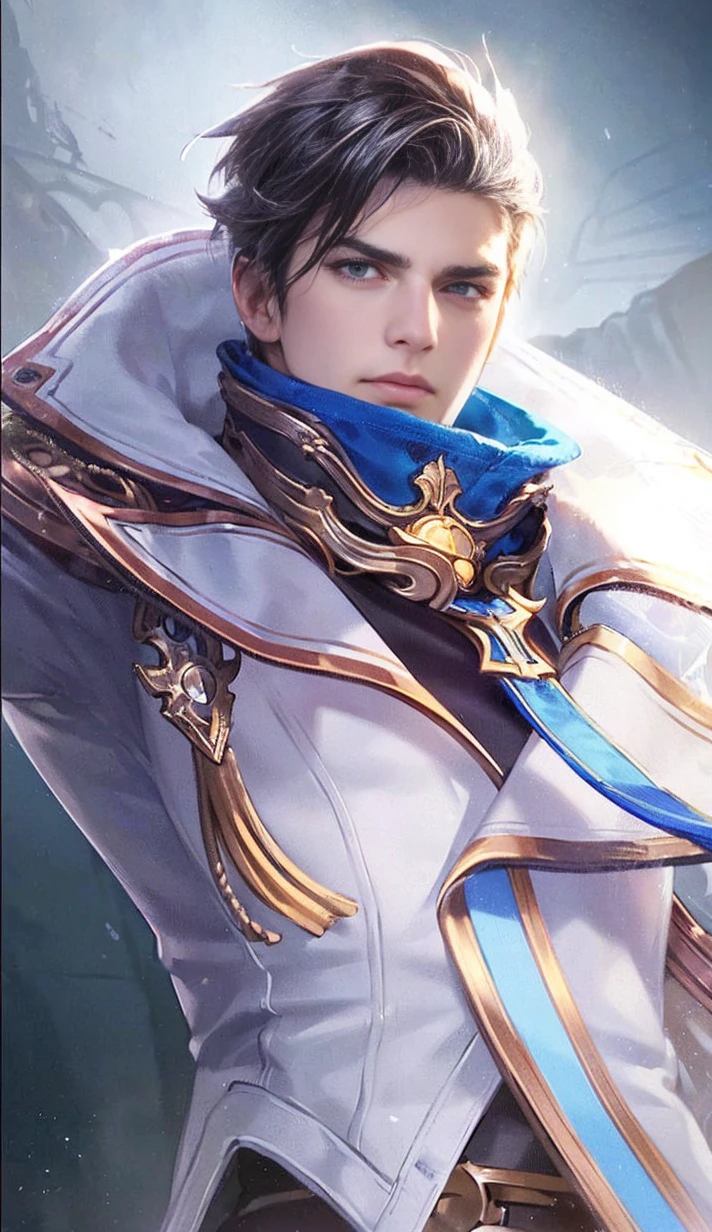(best quality, masterpiece, 8 thousand, realistic, cinematic lighting, 1:4 HDR images, very detailed, beautiful photoature man, very handsome, ((cold expression)), black short hair, black eye, A perfect face without any mistakes, ((Buttoning my jacket, chief executive))