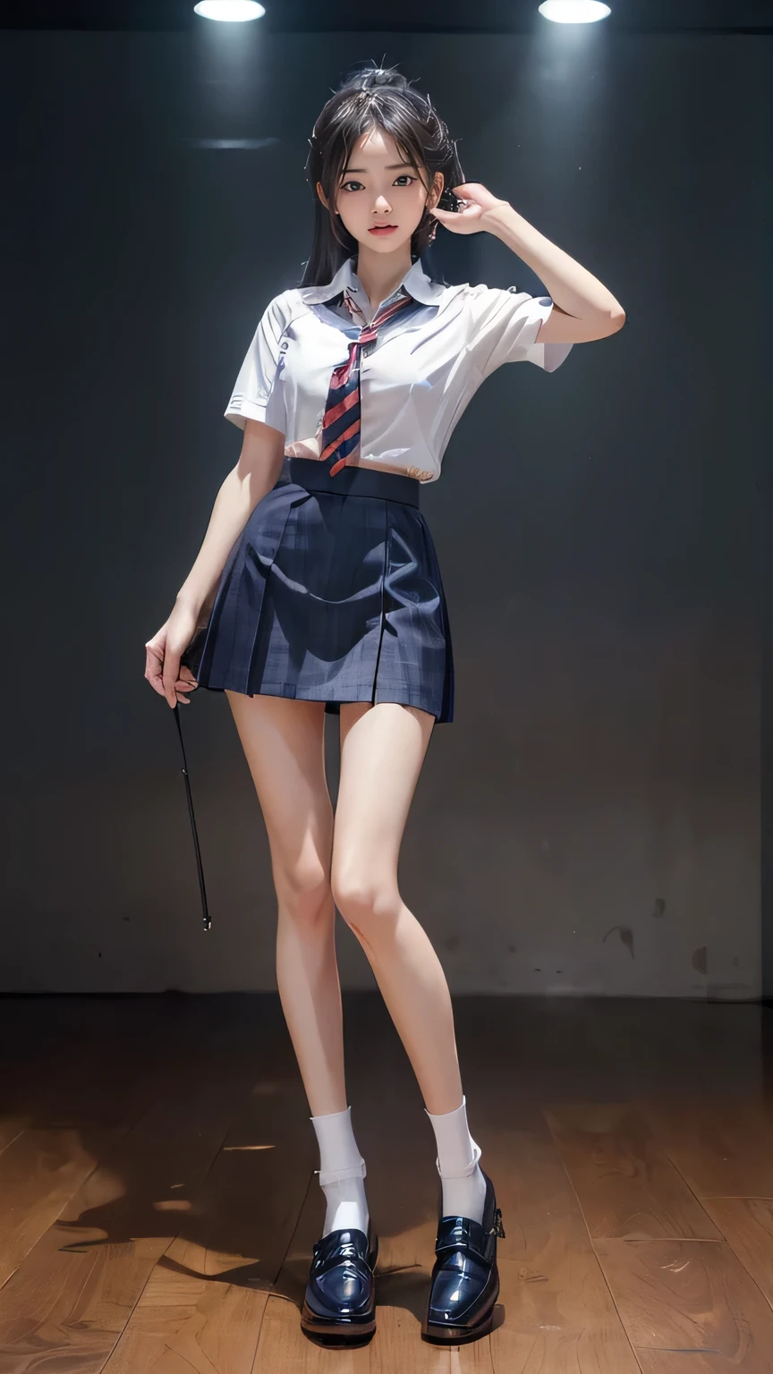 ((masterpiece)),(((最high quality))),((Full body shot from knee height:1.8)),((((((Please stand up straight:1.9)))))),((Thin thighs)),((Long legs:1.5)),(((Girl standing in a school classroom:1.7))),(((Micro Mini Skirt Uniform:1.6))),((tall:1.8)),((Japanese high school girls wearing summer uniforms:1.8)),((Slim Model body type:1.5)),((Thin legs:1.6)),((Wearing a red tie:1.2)),((Wearing a white shirt with short sleeves)),Her erect nipples are clearly visible under her clothes.,(Navy blue checked micro mini skirt:1.5),(24-years-old:1.3),bangs,A small smile,((cute girl)),Slender girl,(Black Loafers),((short white socks up to the ankles,)),cute,The thigh area below the groin is slim and firm,cute,Black hair ponytail,Thin legs,Slim Model body type,Very small waist,Small hips,Long thighs,Thin thighs,Thin hands,Long hands,((((Full body shot from below:1.5)))),(((((k-popのIVEのWONYOUNGにそっくりの女の子:1.9))))),((Turn your whole body straight ahead:1.8)),((tall:1.4)),(Stand with your legs straight without bending your knees:1.7),((Please stand up straight:1.7)),((turn your hips forward:1.7)),The ankles are super thin,beauty,Fine skin,Firm Skin,Realistically reproduced skin detail of thin legs,Very detailed, Attention to detail,high quality,Awards,High resolution,(Anatomically correct:1.3),(8k,RAW Photos,最high quality,masterpiece:1.5),(((をFull body shot from below:1.5))),Height 173cm,((Please stand up straight:1.7)),((Please stand up straight:1.7)),(((Keep your back straight:1.8))),((Look forward:1.2)),8 head beauty,Model body type,((Inseam is half the height:1.5)),(Thin thighs),((k-popのIVEのWONYOUNGにそっくりの女の子:1.5)),Raw photo,Firm Skin,Fine skin,Well-trained muscular legs,Attention to detail,vivid,Skin Texture,Genuine skin feel,Perfect composition,beautiful,Very detailed,High chroma,Genuine,eyeliner,eye shadow,High nose,Small nostrils,Small Mouth,Seductive lips,((((White panties:1.9)))),Long legs,Thin legs,Thin thighs,Thin ankles,(((Full body shot:1.6))),((((A blackboard and desks are visible in a school classroom.:1.8)))),cute,((((beautiful girl:1.7))))