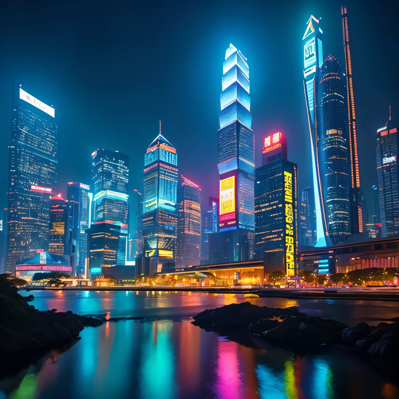 (best quality、Masseter area)、(Ultra-fine colors)、
Neon skyscrapers、Perfect composition、The best exhibition、
、high resolution、Light、CG Trend Association、Professional photography、Exhaustive details、Cyberpunk,There are countless Chinese signs