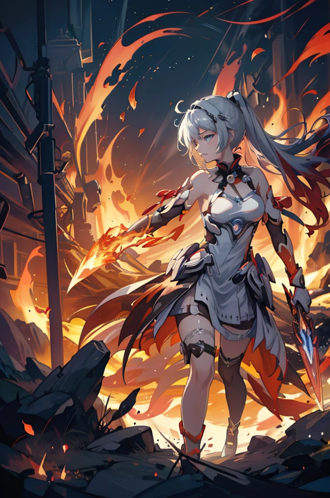 1 girl, Kiana, is a fiery and fierce warrior, known for her striking appearance and unmatched combat skills. She is often surrounded by a fiery aura, reflecting her inner intensity and passion. With her trusty sword and shield, she charges into battle, leaving a trail of flames in her wake. As a guardian of the realm, she wields the power of flame and light, illuminating the path for those she protects. Though her fierce exterior may intimidate, her kind heart and unyielding dedication to justice inspire loyalty and respect from her allies.
