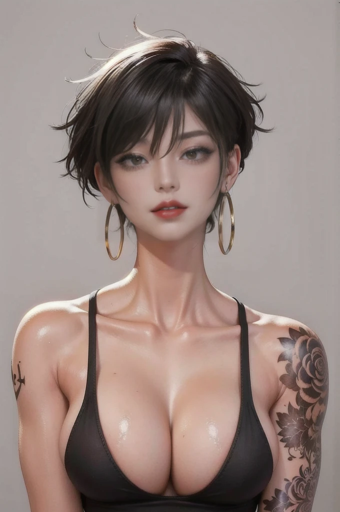8K, raw, lovey-dovey, blush, milf ,mature, masterpiece, tattoos, energetic sexy eyes, 