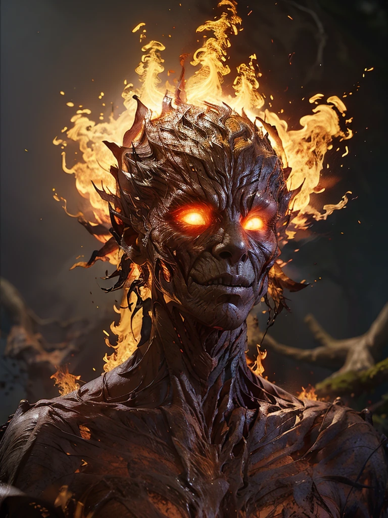 elemental burning werewolf head
