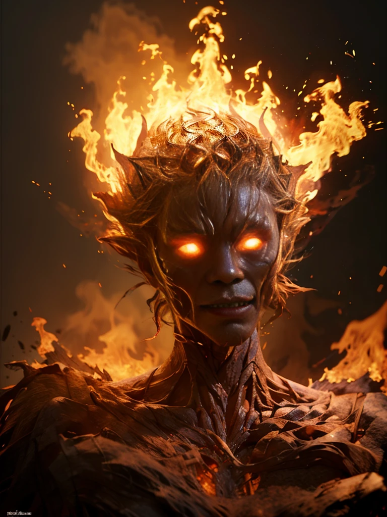 elemental burning werewolf head