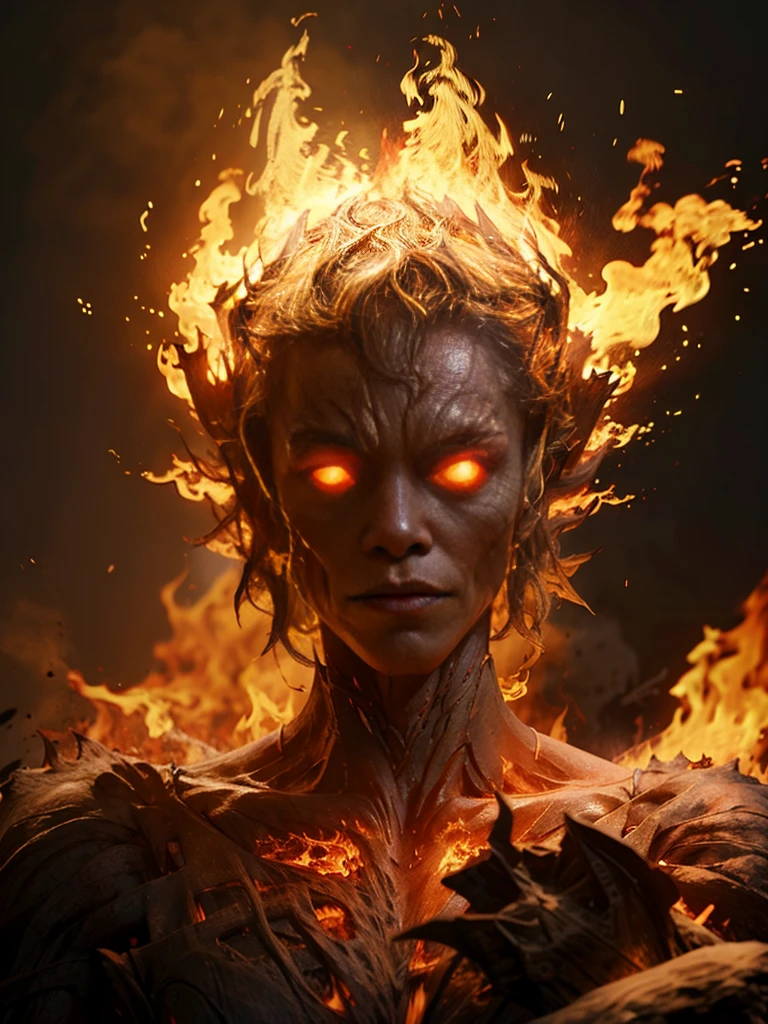 elemental burning werewolf head