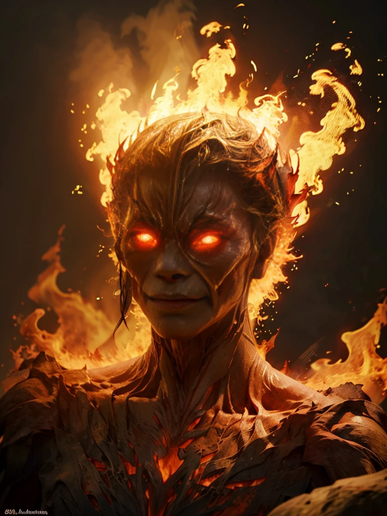 elemental burning werewolf head