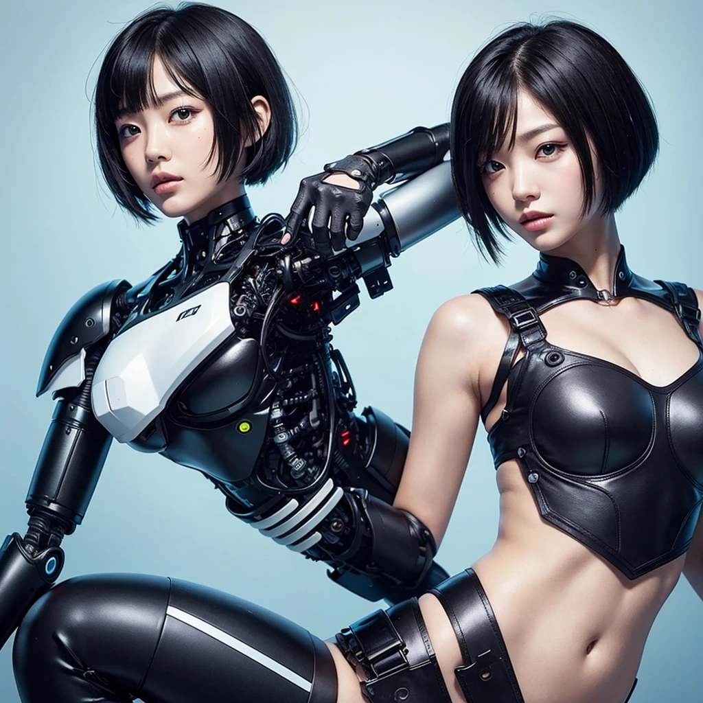 Android cyborg girl Asian short hair