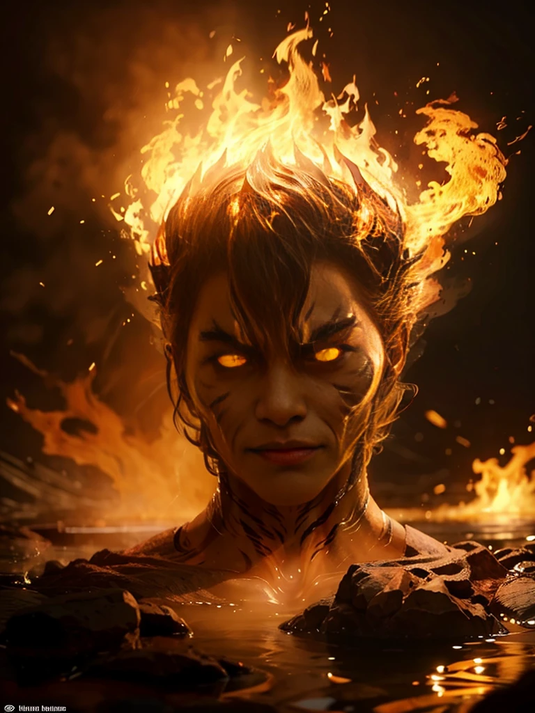 elemental burning tiger head, Human expression