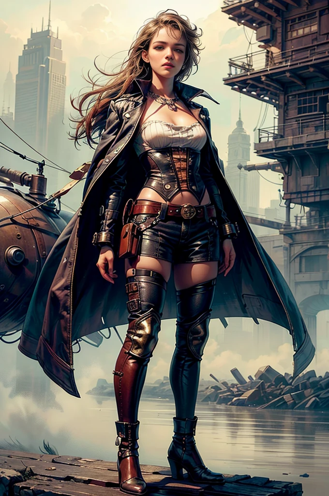 Ultra Resolution, Ultra detail, 8k , HDR, Ultra sharp,((top-quality)), ((masterpiece)), ((realisitic)), (detailed), Reflective,een Emma Watson,steampunk girl,looking back at the camera,leather shorts,slender and graceful frame,inside pirate ship,helmet with goggles,(best quality,4k,8k,highres,masterpiece:1.2),ultra-detailed,(realistic,photorealistic,photo-realistic:1.37),hdr,UHD,studio lighting,ultra-fine painting,sharp focus,physically-based rendering,extreme detail description,professional,vivid colors,bokeh,portraits,landscape,horror,anime,sci-fi,photography,concept artists,vivid colors,bokeh,sepia tone,warm lighting,Full Body, steampunk fantasy style, steampunk girl, steampunk inventor girl, sci-fi steampunk, dieselpunk art style, steampunk pin-up girl, digital steampunk art, steam punk style, steam-punk, young girl in steampunk clothes, steampunk digital art, high quality steampunk art, steampunk