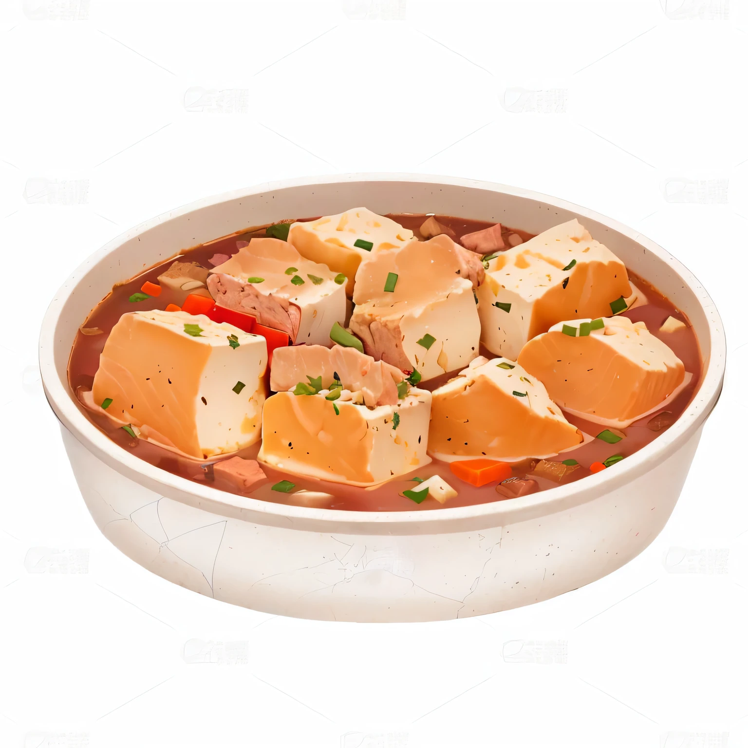 there is a bowl of stew with meat and vegetables in it, Map Tofu cartoon, stew, Map Tofu, ASP, , 写实salmon khoshroo, bowl filled with food, salmon, Inspired by Masamitsu Ōta, Digital Rendering, Jirich, Created using Adobe Illustrator, Inspired by Slava Lashkaj