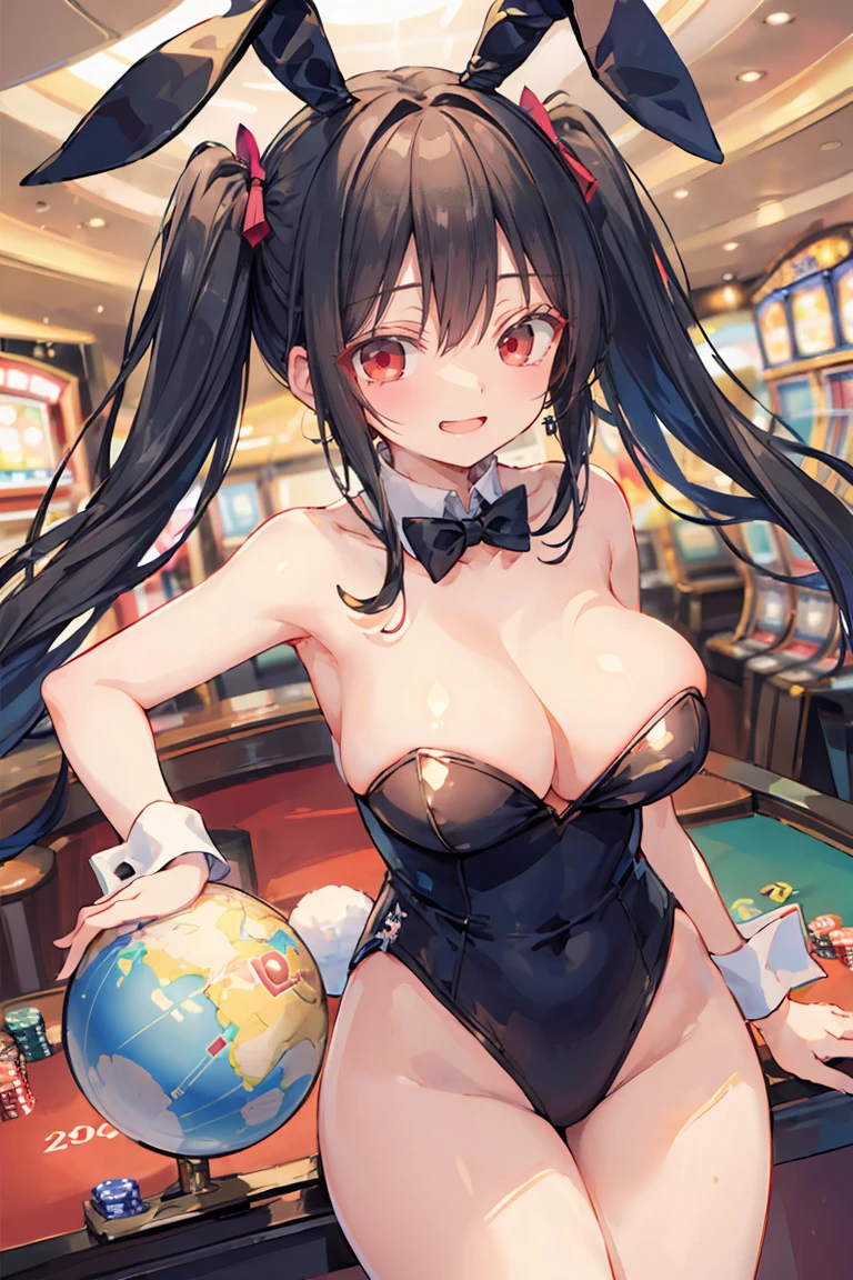 (8Kmasterpiece,highest quality:1.4),ultra high resolution,hyper detail
BREAK (1 girl),(),beautiful face,(red eyes),(sleepy eyes:1.35),(thick eyeliner:1.3),beautiful and delicate eyes,(thin and long eyelashes:1.3),artistic makeup,(perfect anatomy:1.5)
BREAK (black hair),(twin tail hair:1.2),(ahoge:1.2)
BREAK (closed eyes:1.2),(shy:1.2),(condescend laugh:1.3),(smug:1.3),(open mouth:1.2)
BREAK (slender body),(big breasts:1.3)
BREAK (luxury bunny girl costume:1.3),(white globe:1.2),(luxury accessory:1.2)
BREAK (she has cards of trump while spreading it for viewer:1.5)
BREAK (luxury casino:1.3)
BREAK depth of written boundary,(looking viewer:1.4),(vignette light:1.2),face shot,cowboy shot,(focused breasts),(extremely close up:1.2),pov