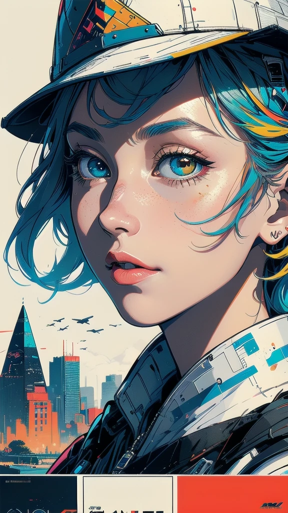 (((masterpiece, highest quality))),(((solo:1.2))),(((1girl:1.2))),32k wallpaper, very detailed, poster, vintage science fiction,(((((geometric cinematic movie poster))))), ((bauhaus)),(shape),(((abstract))),(mid century modern),movie poster,(((((portfolio))))),(((((Close-up))))),(((((bust up))))),((((more various angle)))),(((highlight))),Vast landscape,((((heterochromia)))),(((complete. detailed face))),(((Extremely talented))),(((most complecated machine))),(Colorful color scheme)