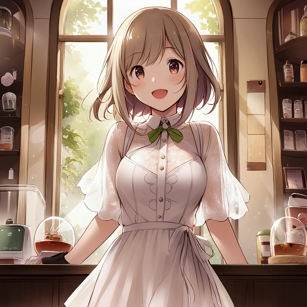 Cat、An illustration、Catカフェ、Cute clerk、See-through clothing