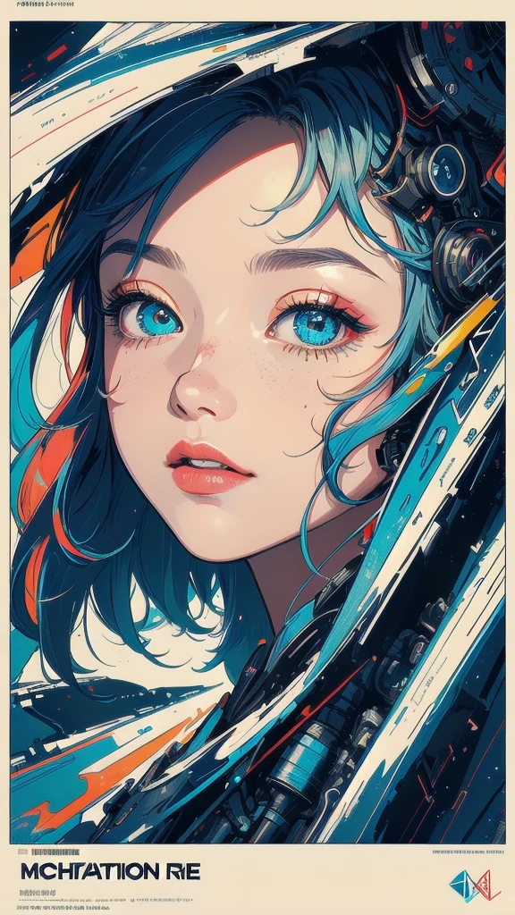 (((masterpiece, highest quality))),(((solo:1.2))),(((1girl:1.2))),32k wallpaper, very detailed, poster, vintage science fiction,(((((geometric cinematic movie poster))))), ((bauhaus)),(shape),(((abstract))),(mid century modern),movie poster,(((((portfolio))))),(((((Close-up))))),(((((bust up))))),((((more various angle)))),(((highlight))),Vast landscape,((((heterochromia)))),(((complete. detailed face))),(((Extremely talented))),(((most complecated machine))),(Colorful color scheme),(Mathematics)