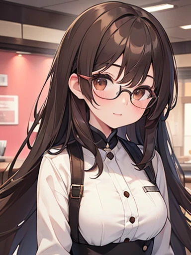 1 female、Brown haired、Brown eyes、Black-rimmed glasses、Fascinating 、Gorgeous face、Perfect body。Highest quality、Ultra-detailed、8k resolution、RAW Photos、Tabletop。valentine&#39;s day、chocolate。Laughter。