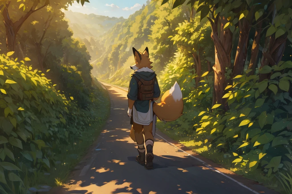 a clever fox walking away from grapevines, disappointed expression, intricate fur details, detailed eyes and face, natural landscape, rolling hills, lush greenery, warm lighting, cinematic composition, muted color palette, photorealistic, highly detailed, 8k, best quality
