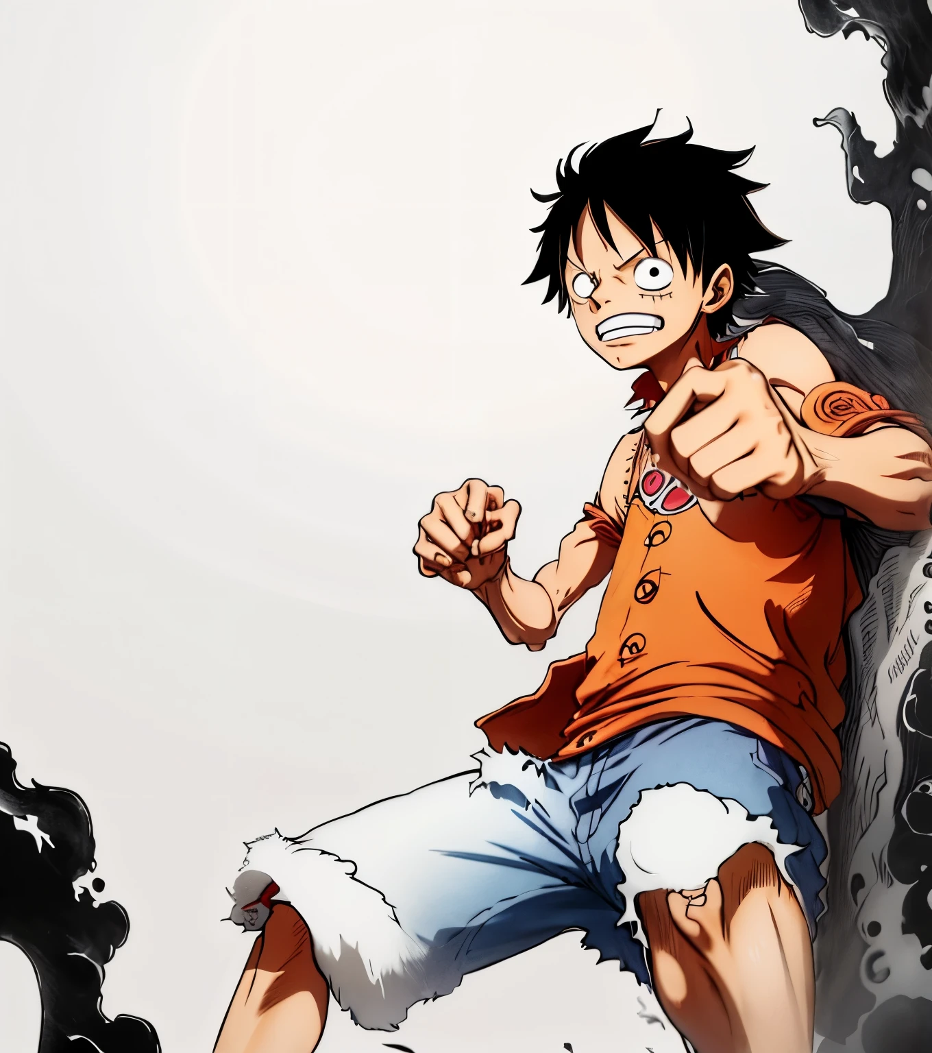a drawing of a man in a hat and a jacket, portrait of luffy from one piece, luffy (one piece, luffy from one piece, perfect lineart, monkey d luffy, sharp lineart, luffy, monkey d. luffy, from one piece, clean lineart, extremely fine ink lineart, one piece style