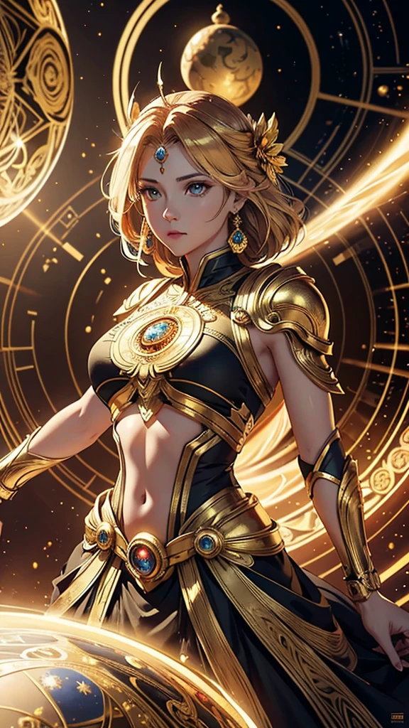 beautiful detailed golden halo,8 golden spheres surrounding the halo,each sphere represents a superpower emotion,highly detailed fantasy digital art,cinematic lighting,vibrant colors,intricate design,masterpiece,8k,photorealistic