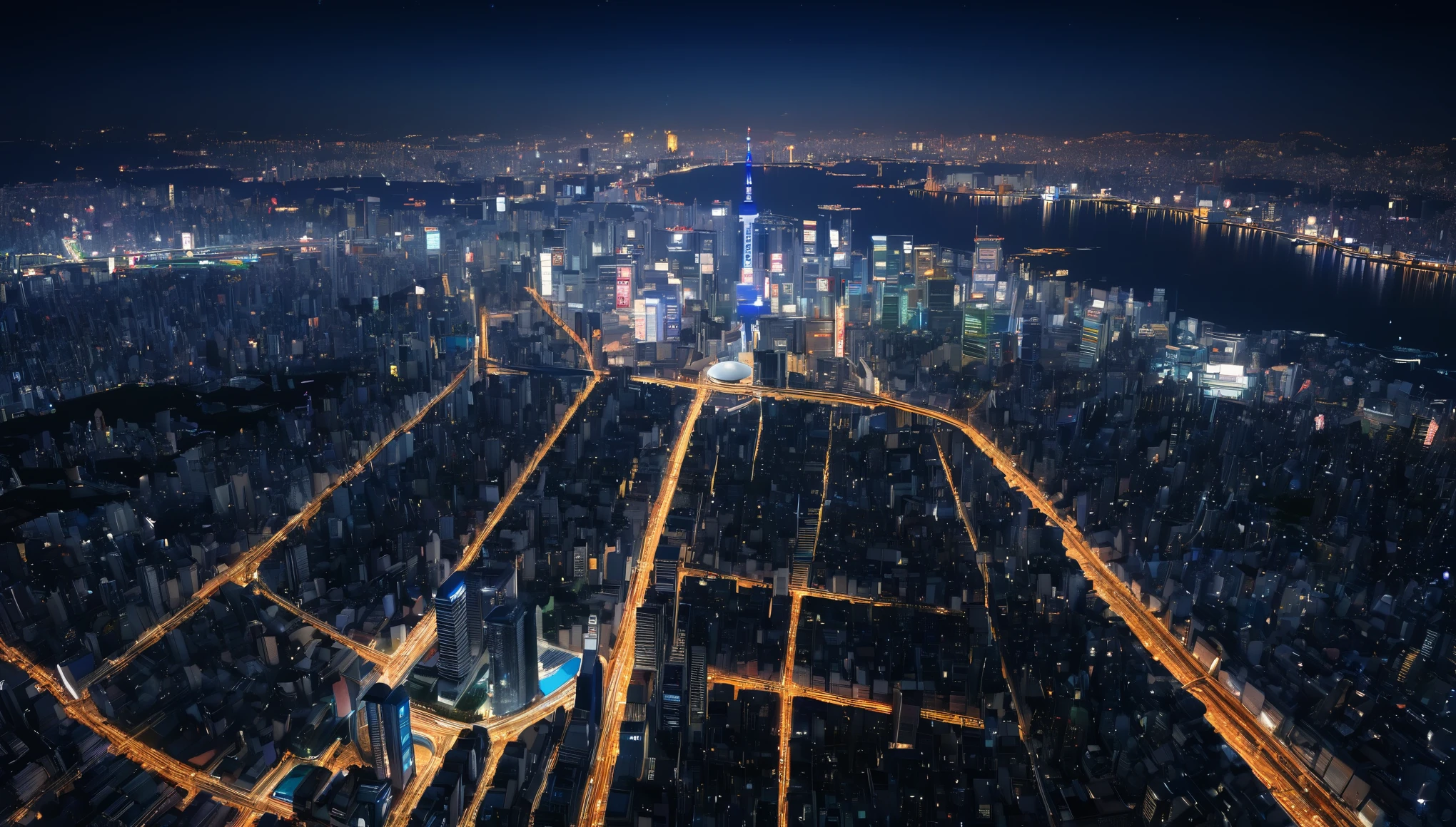 Osaka,Night view,Starry Sky,Highest quality, 8k, High resolution, masterpiece:1.2, Very detailed, Realistic:1.37, High resolution, 超High resolution, Very detailed, Professional, Vibrant colors