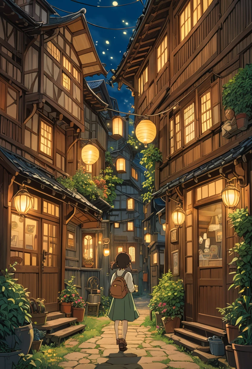 Studio Ghibli-style anime movies, Movie stills, Highest quality, masterpiece, Representative works, Official Art, Professional, Super intricate details, 8k, firefly