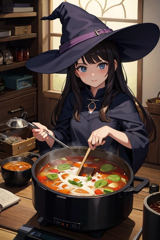 witch stirring a pot of soup