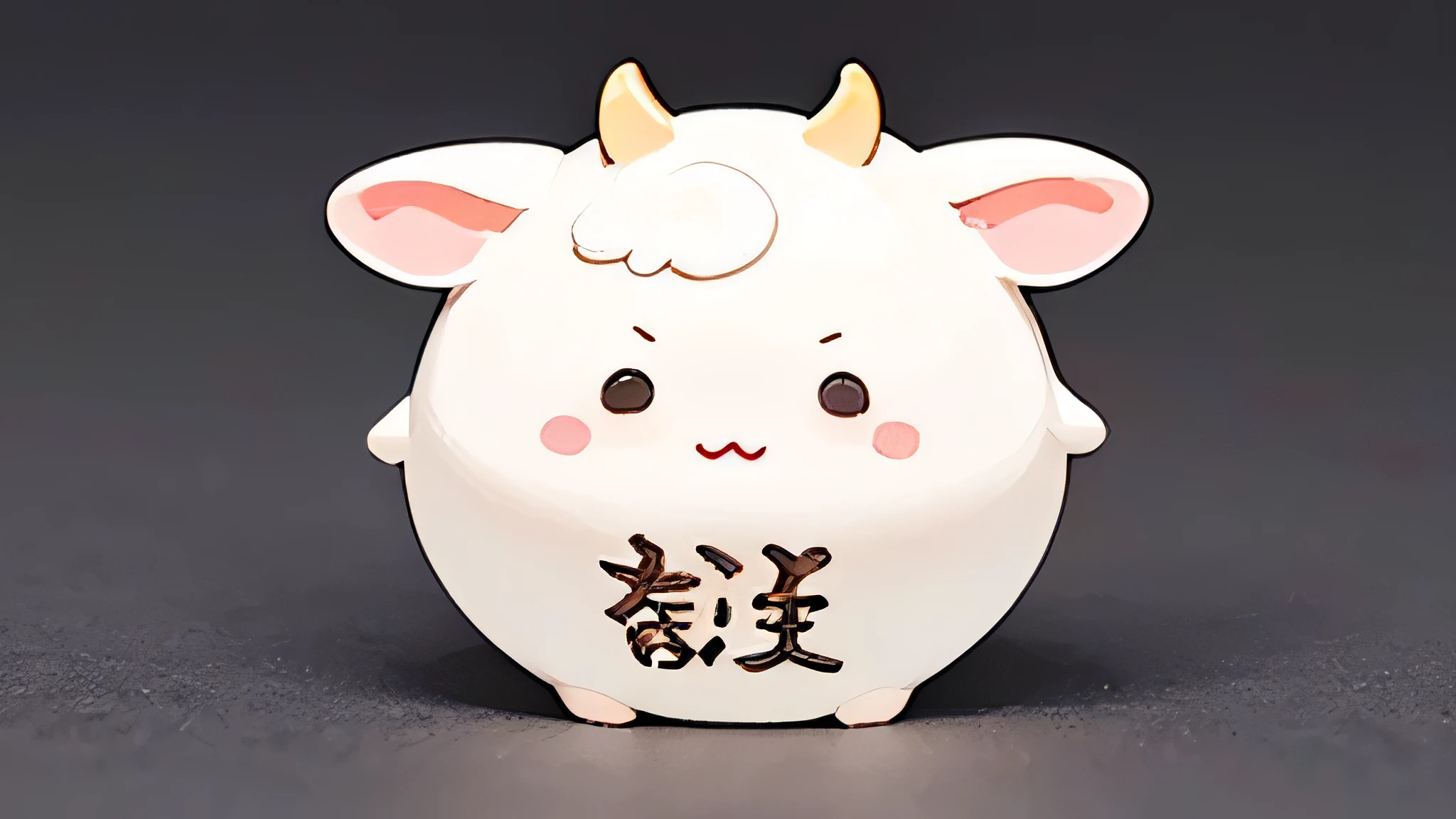 Highest quality,8ｋ,cow(((1 headの牛)))、zodiac、Zodiac、(cute)、graffiti、An illustration、animal、,quality、round、((White)),new year、tail、Monochrome、1 head、Background is white、simple、((((ugly))))、horn、nose chakra,Horn、whole body