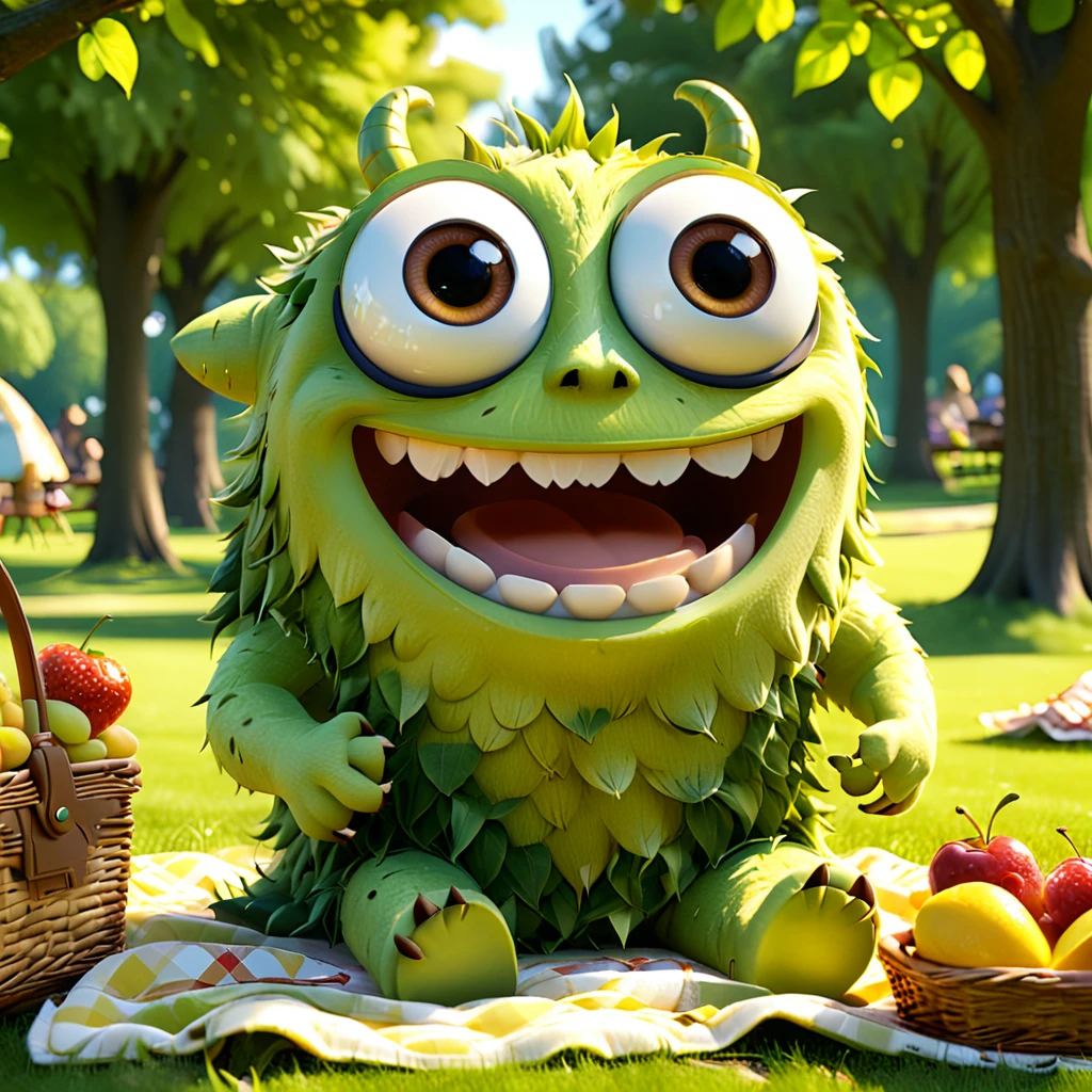 Sandwich
A cute sandwich monster with big eyes and a contented grin, enjoying a picnic in a sunny park. The character is designed in the style of Pixar animation studio, created using C4D software, with a soft white and brown color scheme. This cheerful scene adds humor to your mobile phone wallpaper. --ar 1:1 --v 6.0