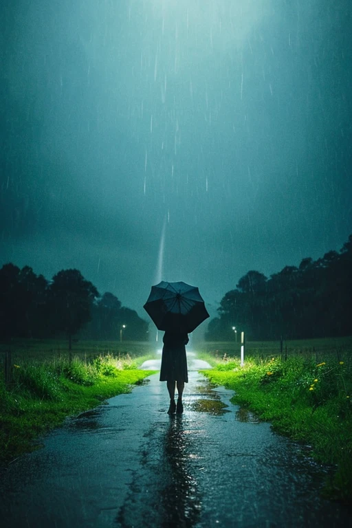 Highest quality、masterpiece、High definition、landscape、In the heavy rain、melancholy、dim