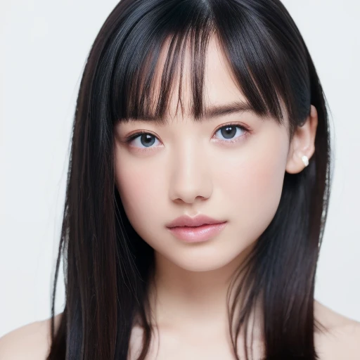 (Highest quality, 8k, 32K, masterpiece), (Realistic), (Realistic:1.2), (High resolution), Very detailed, Very beautiful face and eyes, One girl, Delicate body, (close, Highest quality, Attention to detail, Rich skin detail), (Highest quality, 8k), Very detailed, (Realistic, Realistic:1.37), Bright colors, (((Completely naked))), (((Pure white wall background))), (((Look straight ahead))),(((Small breasts))),(((Head to knee portrait image)))