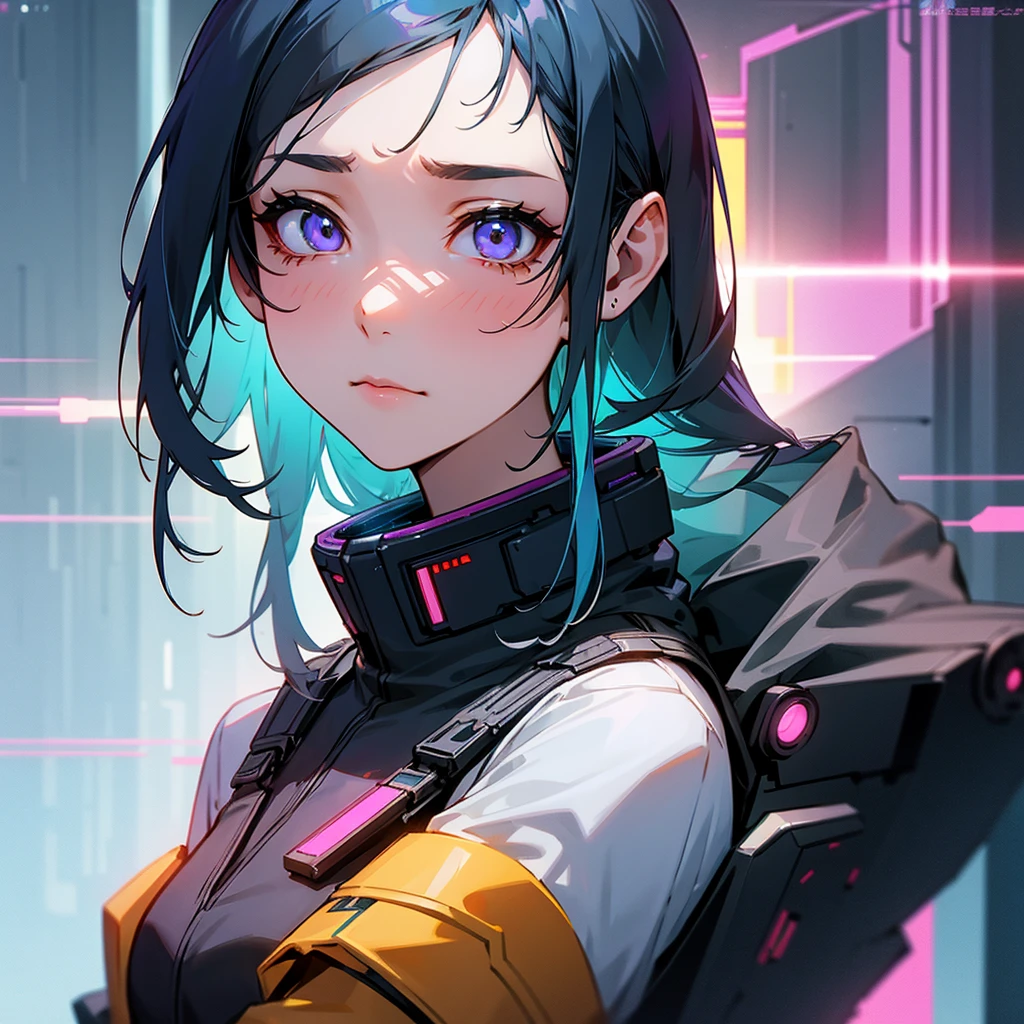 A girl in love in a cyberpunk world。I want to express my emotional feelings.。