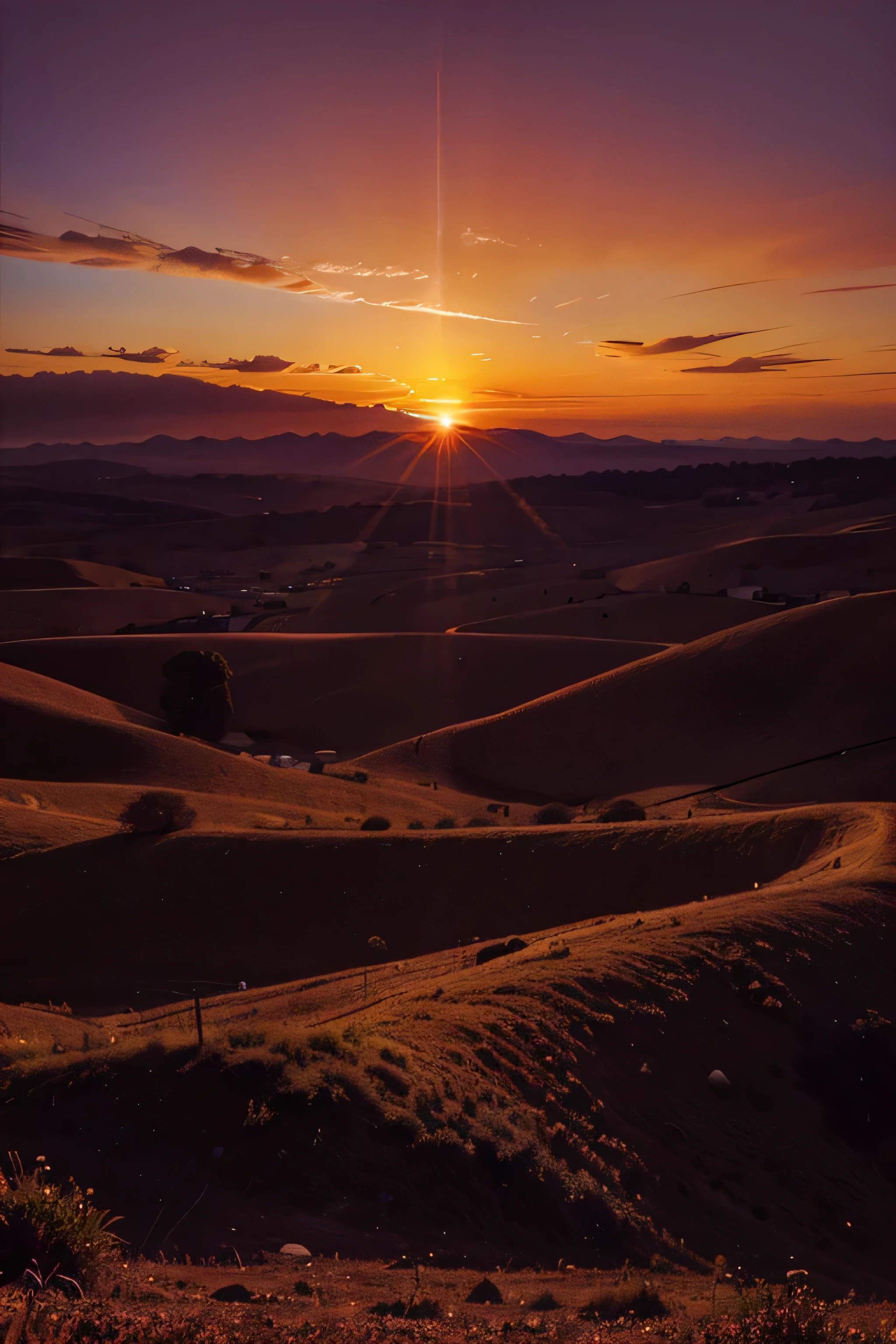 A psychedelic sunset , no people just the scene
