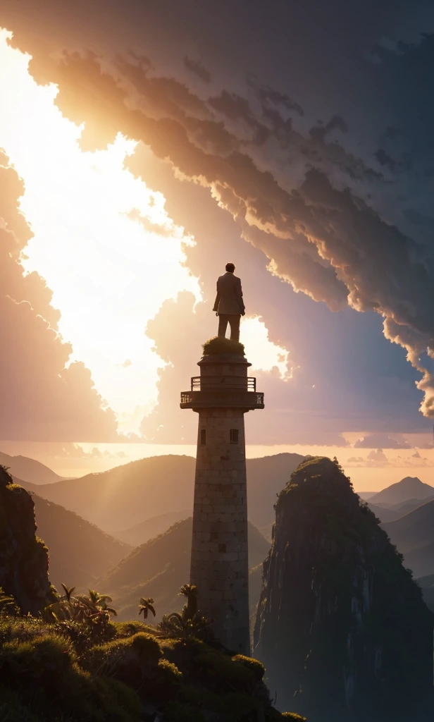 photorealistic landscape, natural landscapes, naturals, Natural Beautys, golden sunset, sky, sky Power, Detailed realistic sunset, palmtrees, mountainous landscape, Rivers of water, sunset Realism, natural treess, Man Man Alone, Alpha Male, Path to Heaven, heavenly, 8K Detailed Realistic Image, 16K Photorealistic Contrast, 8K Photorealistic Sharpness, Photorealistic 4K cores, 16K Photorealistic Shadows, 8K Photorealistic Textures, 16K Photorealistic Texture, 4K Photorealistic Light, 4K PhotoRealism, FullHD 4K Detailed Contrast, detailed sharpness FullHD 8K, detailed sharpness FullHD 4K, detailed sharpness, 2K detailed colors, lifelike colors, FullHD Detailed Shadows, 4K Detailed Textures, detailed texture, padoru, sunshine light, seas, ocean, mountains, Divine Heavens, Detailed Realistic Panorama 4K, Alone Men, Loneliness, loneliness, natural beautifuls, chic,