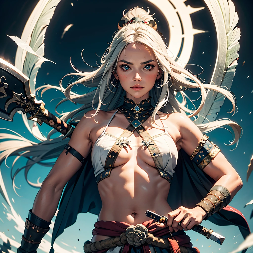 Scandinavian shaman with weapon