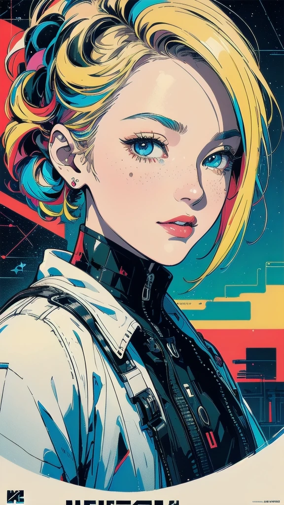 (((masterpiece, highest quality))),(((solo:1.2))),(((1girl:1.2))),32k wallpaper, very detailed, poster, vintage science fiction,(((((geometric cinematic movie poster))))), ((bauhaus)),(shape),(((abstract))),(mid century modern),movie poster,(((((portfolio))))),(((((Close-up))))),(((((bust up))))),((((more various angle)))),(((highlight))),Vast landscape,((((heterochromia)))),(((complete. detailed face))),(((Extremely talented))),(((most complecated machine))),(Colorful color scheme)