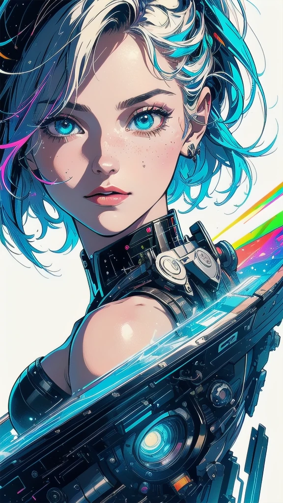 (((masterpiece, highest quality))),(((solo:1.2))),(((1girl:1.2))),32k wallpaper, very detailed, poster, vintage science fiction,(((((geometric cinematic movie poster))))), ((bauhaus)),(shape),(((abstract))),(mid century modern),movie poster,(((((portfolio))))),(((((Close-up))))),(((((bust up))))),((((more various angle)))),(((highlight))),Vast landscape,((((heterochromia)))),(((complete. detailed face))),(((Extremely talented))),(((most complecated machine))),(Colorful color scheme),(reflection neon light)