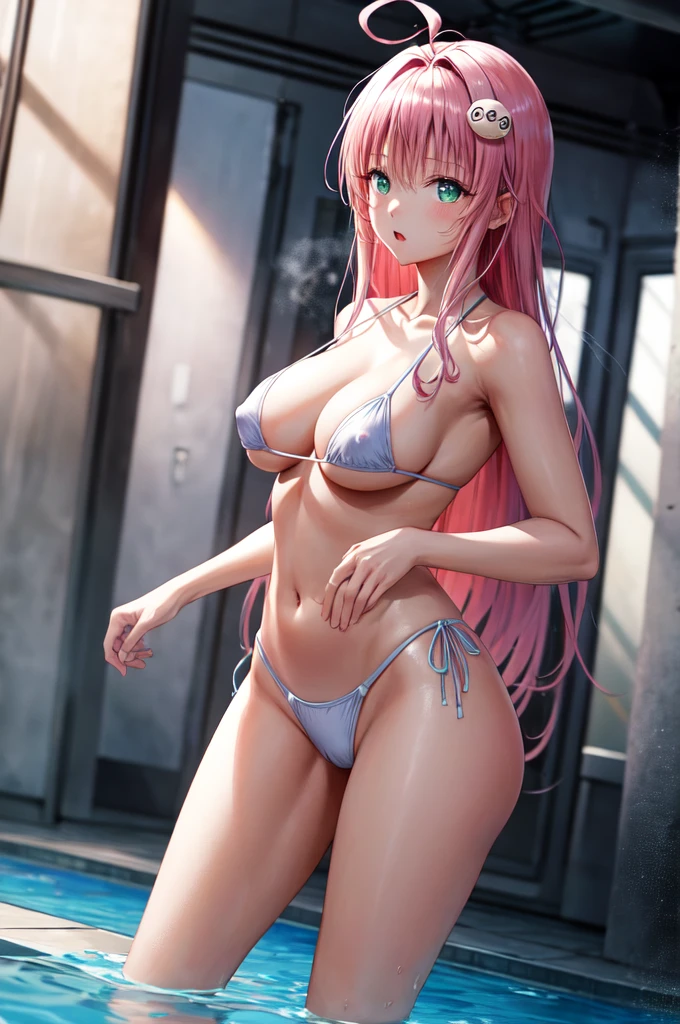 (masterpiece),(Highest quality)、(Very detailed)、(Very detailedなCG)、(Very delicate),(Perfect lighting),(8k)、(Dynamic Angle)、(Clear images)、Vibrant colors,woman、masterpiece、Highest quality、Written boundary depth、Cinema Lighting、masterpiece、Highest quality、Very detailed、colorful、Vibrant、Large 、Thighature woman、alone、(masterpiece、Highest quality、High resolution、Anime Screen Capture、Anime Color)、(Perfect Anatomy、Beautiful attention to detail、Beautiful detail body、Beautiful breasts、Sexy mature an womading outside in a swimsuit、((Micro Bikini))、performer、View your viewers、Side bangs、Pink Hair、The eyes are round、Long Hair、Side bangs、Large Breasts、Large Breasts、
im、Nipples