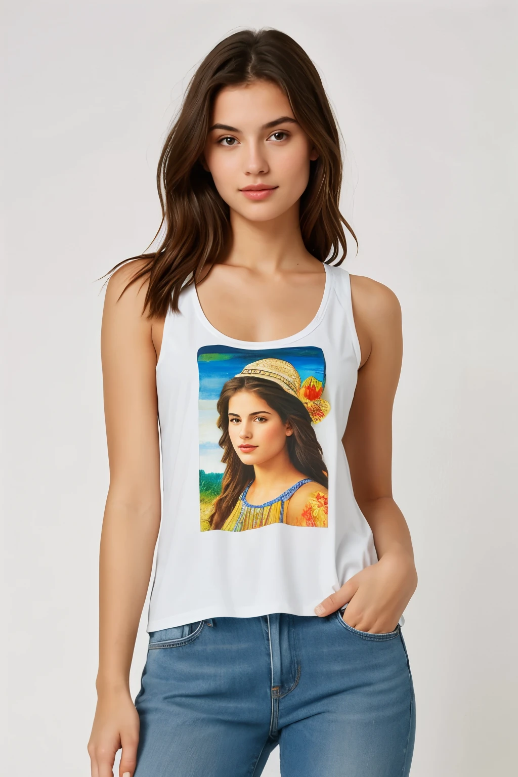 ((Best quality)), ((masterpiece)), (detailed), 1 girl, girl tank