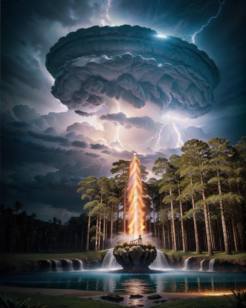 Surrealism, surrealistic, futurist, Surrealism Realm, Surrealism do Céuo, Heavenly Tree, big tree, paisaje, panorama, Heaven heaven, naturals, palmtrees, Cedars, forst, Rivers of water, Thunder Light, Detailed realistic FullHD photorealism, majestic, appealing, fire, villany, thunder, Sky thunder, stele, photorrealistic 6K, Detailed UltraHD, detailed colors 8k, Elegant beauty, floor, stele, lightning strikes, heavens, céu Godlike, tempest, Towards the heavens, heavenly, Godlike, photorrealistic, Rendering, 4K, 8k, detailed textures, detailed shadows, padoru, detailed colors, God's Heaven, UltraHD 16K Details, Texturas photorrealistics de 16K, detailed sharpness 16K, detailed sharpness, detailed colors, realistic shadows, ultra realistic textures, high power, natural beautifuls, natural colors, realistic contrast, Texturas photorrealistics, detailed colors, lifelike colors, detailed shadows, Textuta photorrealistic FullHD, Sombras photorrealistics 8k, HD photorrealistic, Detalhes ultra-realistas de 8k, Cor photorrealistic 4K, FullHD Detailed Lights, Texturas Detalhadas photorrealistics 8k, Nitidez photorrealistic, villany, detailed 4k, ultra detaild, realistic contrast de 8k, detailed sharpness, cores Ultra HD, chic, Divine Light, Surrealism Realm, Surrealism God's Light, Surrealism Sky Path, Thunders, The End of Time, Final of World, God's Power,