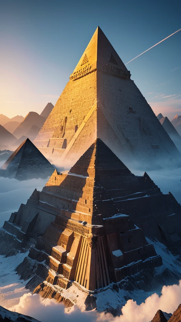 landscape,pyramid，High resolution, masterpiece, 最high quality, High detail, high quality, Very detailed, Ultra high definition, Cinematic light effects, 