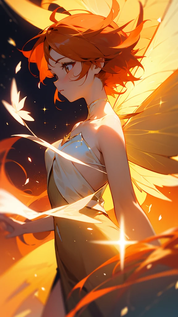Create a highly detailed and symbolic image that captures a scene of transformation and connection between two characters.

Icarus: She is a young woman with short, sky-blue hair. She is at the center of the scene, with an expression of concentration and vulnerability. She wears modern teenage clothes, which may include a simple t-shirt and jeans, in soft colors that highlight her youth. The light should focus on her, creating an aura of ethereal and brilliant energy emanating from her body. La sangre de Icarus fluye en un patrón surrealista y brillante, in metallic and luminescent shades.

Ery Talassa: Está emergiendo de la sangre de Icarus. She is a red-haired girl with messy hair, reflecting a bad temper. in the process of materialization, Ery is naked, with a posture that shows her strong and defiant character. Her skin should be a warm tone, en contraste con la frialdad de Icarus.

Environment and Atmosphere: The scene should be surrounded by a mystical and emotional atmosphere, con detalles que reflejen el contraste entre la energía etérea de Icarus y la intensidad de Ery. The lighting should highlight the connection between them, with visual effects that denote the magical and transformative process.

Colors and Details: Usa una paleta de colores fríos para Icarus (blue, greens and silvers) and warm colors for Ery (red, oranges and golds). Asegúrate de que la sangre de Icarus tenga un brillo surrealista, as if she were a luminous liquid. The details on Ery's skin should be clear and realistic to show her character and temperament.

