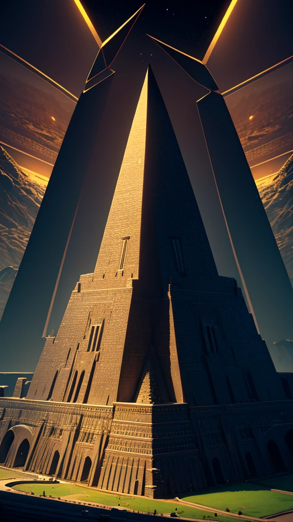 landscape,pyramid,High resolution, masterpiece, 最high quality, High detail, high quality, Very detailed, Ultra high definition, Cinematic light effects,
