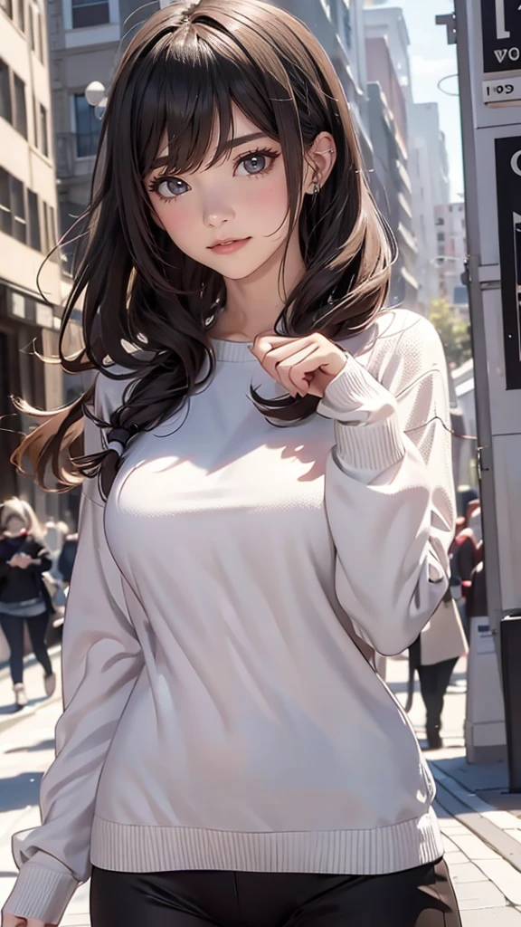 (random pose),(random hairstyle),(Highest image quality,(8K), Ultra-realistic, Best Quality, High quality, High Definition, high quality texture, high detailing, Beautiful detailed, fine detailed, extremely details CG, Detailed texture, realistic representation of face, masterpiece, presence),virgin destroyer sweater,black pantyhose,spread legs