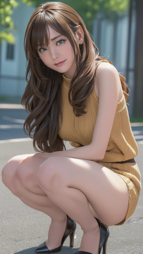 squat,Spread your legs,Leg spread(Random Hairstyles),(Best image quality,(8k),Ultra-realistic,最high quality, high quality, High resolution, high quality texture,Attention to detail,Beautiful details,Fine details,Highly detailed CG,Detailed Texture,Realistic facial expression,masterpiece,Presence)nude,Fishnet tights,High heels