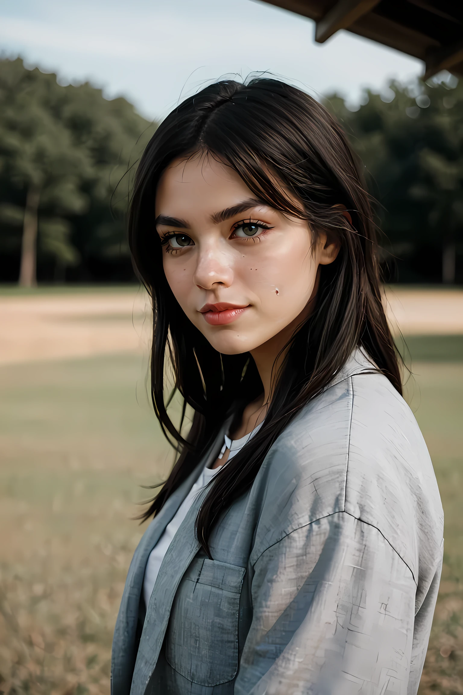 Portrait, shot on Leica, shadowplay, gorgeous lighting, subtle pastel hues, outdoors