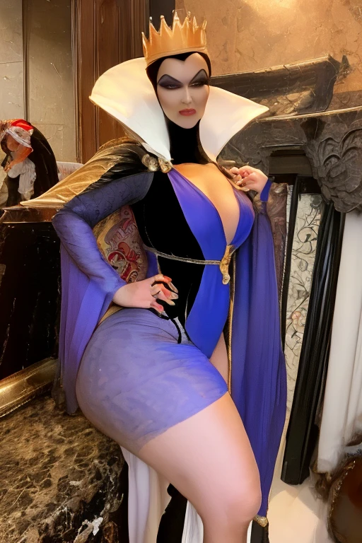queenly green dress with extremely generous cutout, motherly-milf, soft mature expression, runnette-chestnut middle-long hair, queenly tiara, sexy sweaty glistening armpits:1.2, stilletto queenly high-heels, ((midnight)), (at isekai-fantasy castle hall at midnight), feisty woman, anime cels style, best quality, high resolution, 1girl, inspired by ntrman's work: queen who adopted a goblin, sweating, (bountiful generous breasts), swaying breasts:1.1, fleshy build, big thick arms, beautiful face, middle-long luscious brunnette-beige hair:1.1, half-lidded eyes, light-colored pupils, very thin motherly smile, [motherly face], Beautiful long legs, Beautiful body, extremely fertile motherly's body-shape, Beautiful Nose, Beautiful character design, bangs, purple eyes, ((bushy pubic hair:1.25)), sitting on the queen's throne - legs apart:1.35, (my arm is swaying hair enticingly:1.1), (looking at viewer), cowboy shot, front-view full body photo:1.1, -auto