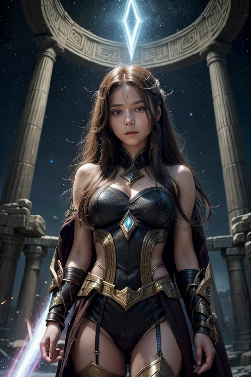 If Mastermon were a human in a medieval world, she would be an imposing sorceress or mystical warrior with an aura of authority and mystery. Dressed in enchanted armor combining elements of gold and purple, her attire would be adorned with arcane symbols and precious stones that intensify her power. Her countenance would be austere and respected, conveying a sense of wisdom and mastery over the magical arts. She would wield a magical scepter or staff, whose abilities would include controlling elemental forces and conjuring powerful sorceries. Her ability to manipulate energy and perform devastating attacks, such as energy blasts or protective barriers, would make her a feared defender and strategic leader. Mastermon would be a central figure in the balance of magical forces and an inspiration to those seeking to understand the mysteries of the medieval world.